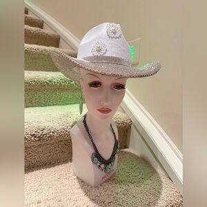 Silver Embellished Cowboy Hat